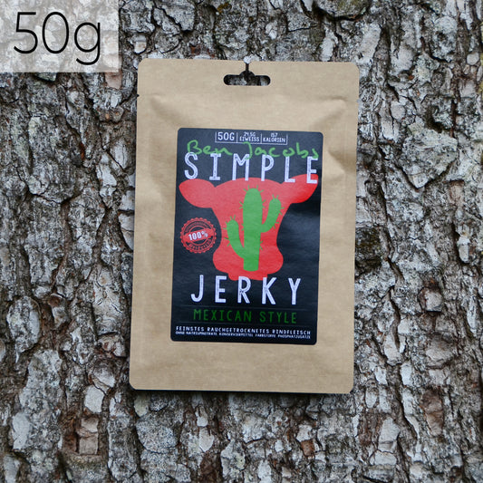 Simple Jerky - Mexican Style (50g) — Fein geräuchertes Trockenfleisch aus hochwertigem Rindfleisch.